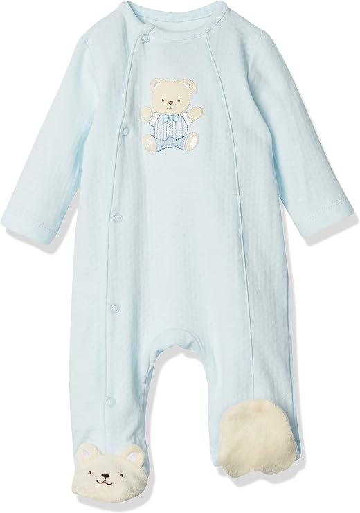 Little Me Clothes for Baby Boys' 100% Cotton Scratch-Free Tag Footie Sleeper