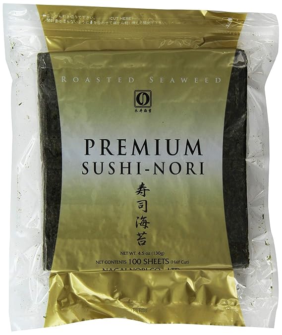 Nagai Premium Sushi Nori, Half Sheets, 100 Count