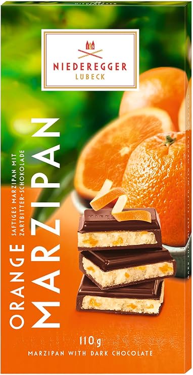 Niederegger - Dark chocolate covered marzipan bar with orange 110g