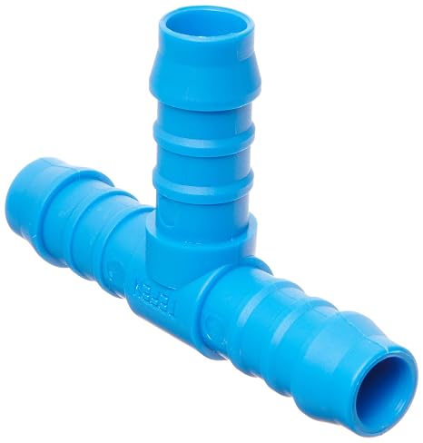 Tefen Nylon 66 Hose Fitting, Tee, Blue, 4 mm Hose ID (Pack of 10)
