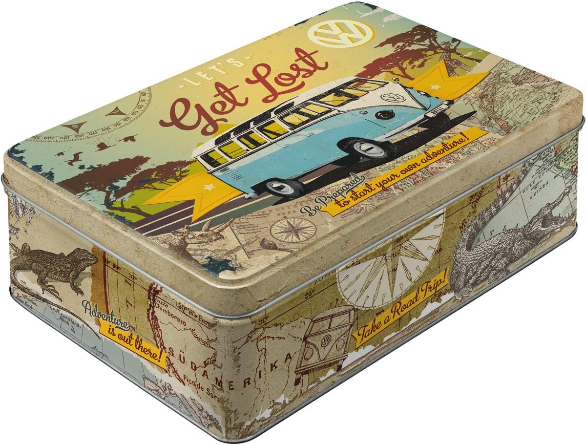 Nostalgic-Art 30701 - Volkswagen - VW Bulli - Let's Get Lost, Storage Tin Box Flat