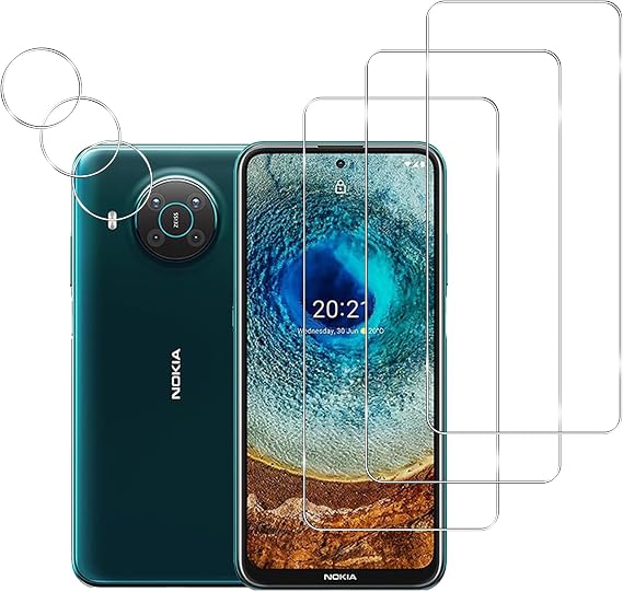 [3+3 Pack] Screen Protector and Camera Lens Protector for Nokia X100, HD Anti-Scratch Anti-Fingerprint Tempered Glass Screen Protector, for Nokia X100