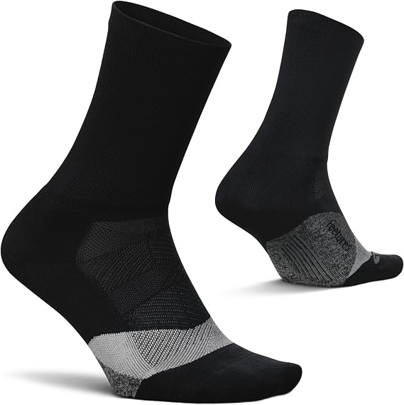 Feetures Elite Light Cushion Mini Crew Sock - Sport Sock with Targeted Compression (1 Pair)