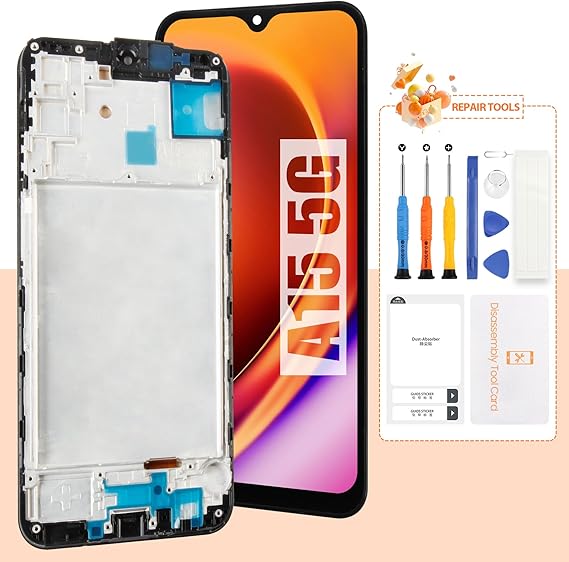 lncell Screen for Samsung Galaxy A15 5G Screen Replacement for Galaxy A15 LCD Screen SM-A156B,SM-A156P,SM-A156U Touch Display Digitizer Assembly Repair Parts with Frame(Black No Fingerprint Function)