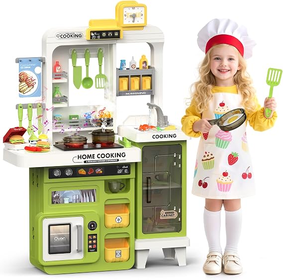 Kids Kitchen Playset, 68 PCS Toddler Kitchen Playset for Kids 3-5