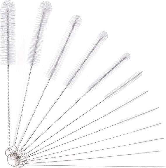 Vicloon Bottle & Brush 12-Piece Cleaning Set for Tubes, Keyboards, Test Tubes, Kettles, Sinks, Bottles, Coffee Machines