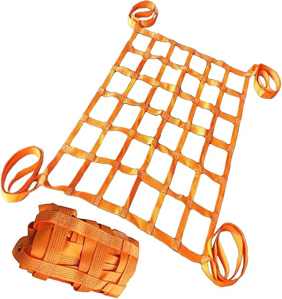 Lifting Rope Nets - Flat Nylon Sling Hoisting Net, Strong Load-Bearing Material Handling Straps, Construction Dock Hoist Objects Lifting Net, Safety Lifting Nylon Hanging Netting
