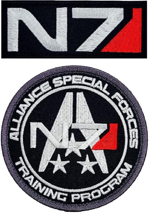 N7 Mass Effect Tactical Morale Patch 2pc Bundle - Hook Fastener B106
