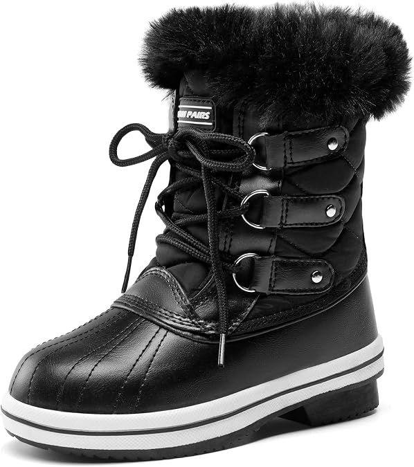 DREAM PAIRS Girls Winter Snow Boots Faux Fur
