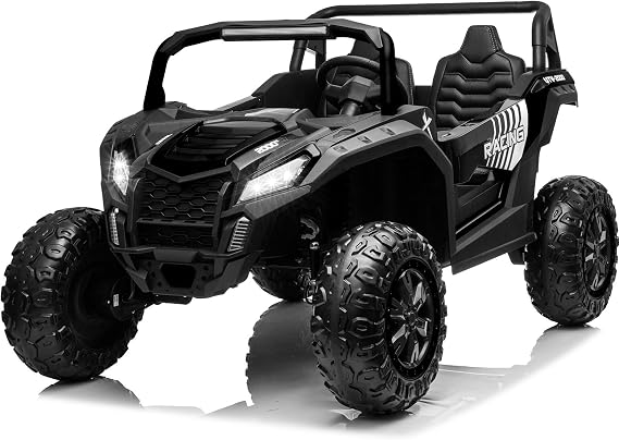 NEWQIDA L 2 Seater 24V Ride On Toys 4x200W Kids Side by Side UTV, Black