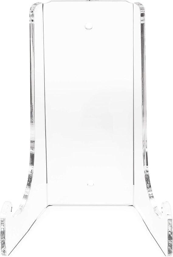 Clear Choice Double-Bend Acrylic Easel Stand 8.5 H |Table top or Wall Mount, Display, Flat Plates, Photos, Place Cards, use for Weddings, Funerals or Birthdays | Clear (H8.5 X W 6X D 4.5)