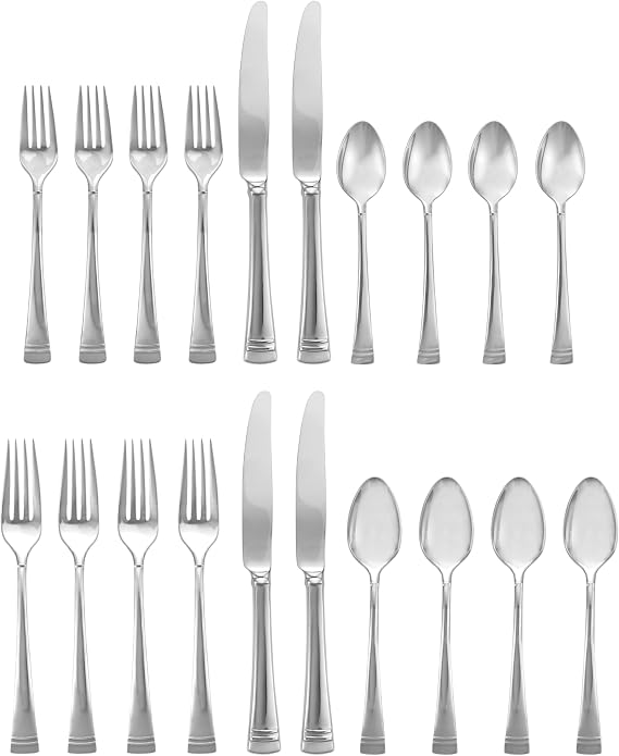 Lenox Federal Platinum 20-Piece 18/10 Silverware Set for 4, Flatware