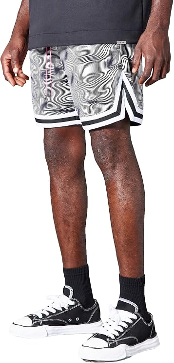 WDIRARA Men's Letter Print Striped Drawstring Waist Track Shorts Casual Shorts