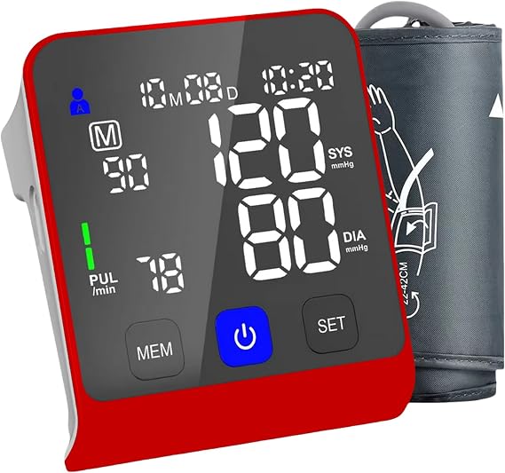 Upper Arm Electronic Blood Pressure Monitor (U80 Series) -Automatic Upper Arm Blood Pressure Monitor,Wide-Range Cuff, Large LED Backlit Display,Case Pack with 3 Piece