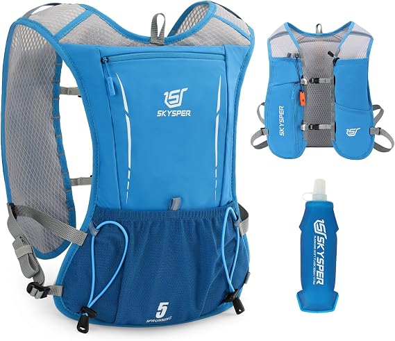 SKYSPER Running Vest Ultralight Hydration Backpack with Soft Bottles 500 ml Running Backpack Men Women for Hiking Marathon Trail Running
