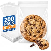 Quotidian 400 Count Clear Self-Sealing Cellophane Bags Bundle, 5 x 7 in and 5.5 x 7.5 in OPP Bags for Cookies, A7 Cards, Photos, Small Business