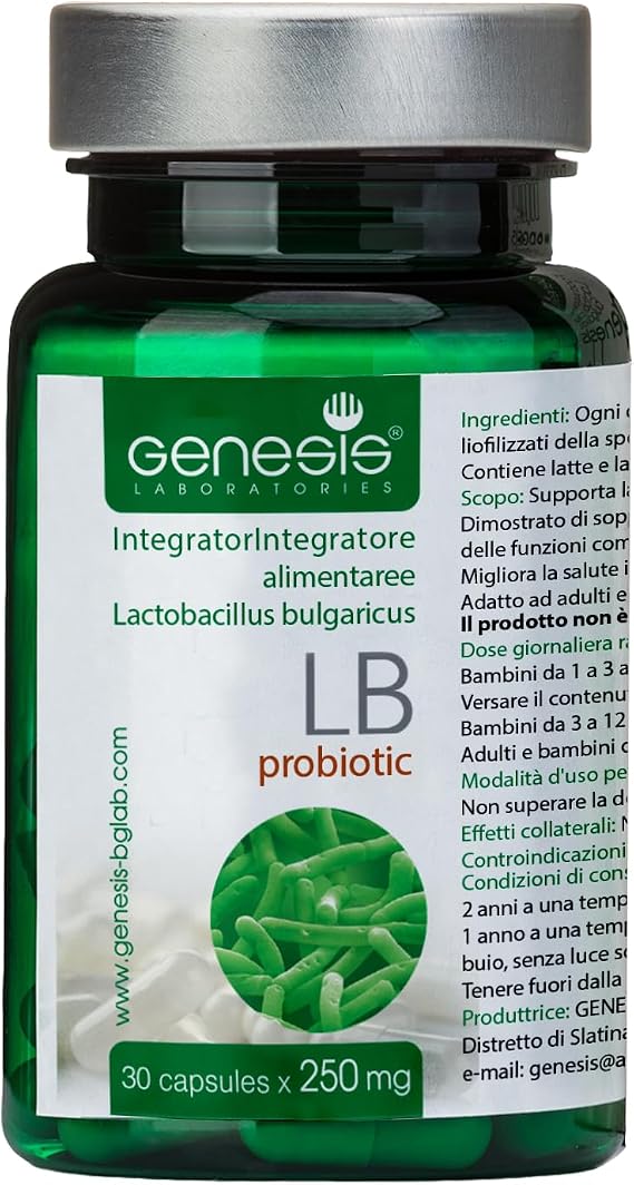 Genesis LB Probiotic with Lactobacillus Bulgaricus 30 Capsules of 240 mg
