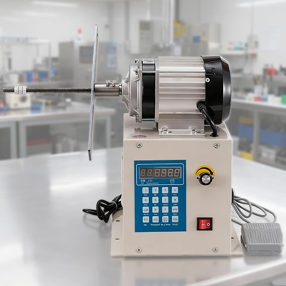 CNC Electric Winding Machine, Adjustable Speed, with Automatic Reversal, High Torque Automatic Coil Winder Tool, Digital Display & Foot Switch, Wide Application for Enameled Wire Winding 500W
