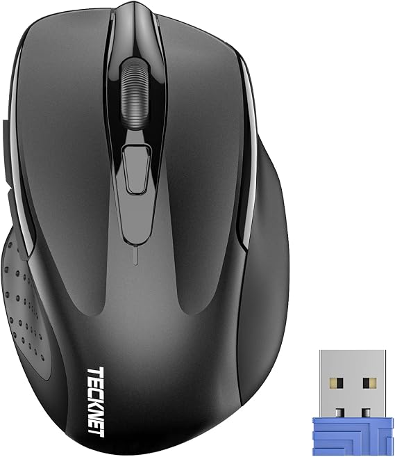 TECKNET Pro Wireless Mouse, 2600 DPI, 5 Adjustment Levels,2.4G Ergonomic Optical, for Laptop, Windows, Chromebook