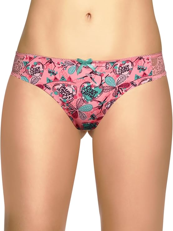 Laura Women's Seamless Thong Side Lace Prints