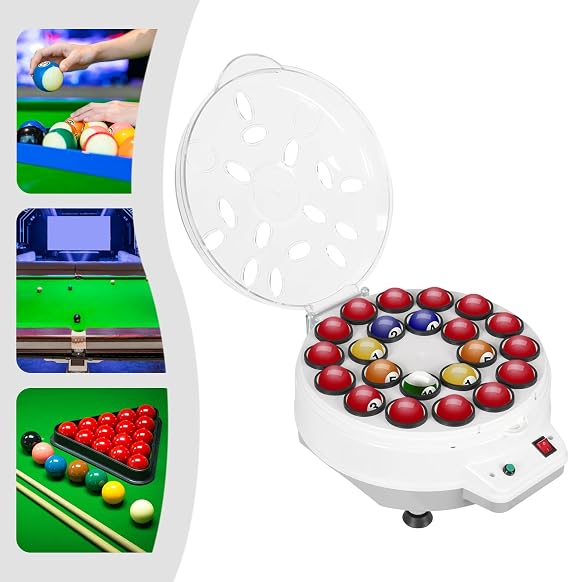 Billiard Ball Cleaner and Polisher for 16/22 Balls, Polishing Cleaning Machine Automatic Pool Ball Polishing Cleaning Machine Electric Billiard Ball Cleaning Machine