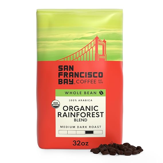San Francisco Bay Organic Rainforest Blend Whole Bean Coffee, 2 lb bag