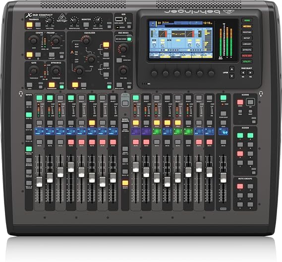Behringer X32 Compact Professionelles Digitalmischpult – 40-Kanal Live- & Studio-Audiomixer mit motorisierten Fadern und USB-Audio-Interface