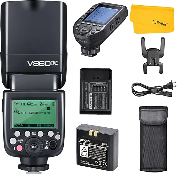 Godox V860II-S TTL Flash for Sony, 2.4G Wireless 1/8000s HSS Speedlite, 650 Full Power Flashes, with Godox XProII-S Wireless Flash Trigger, Compatible for Sony Camera