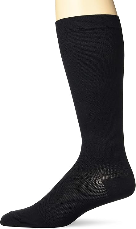 Futuro - 71035BLE Restoring Dress Socks for Men, Helps Relieve Symptoms of Mild Spider Veins, Firm Compression, Over the Calf, Medium, Black