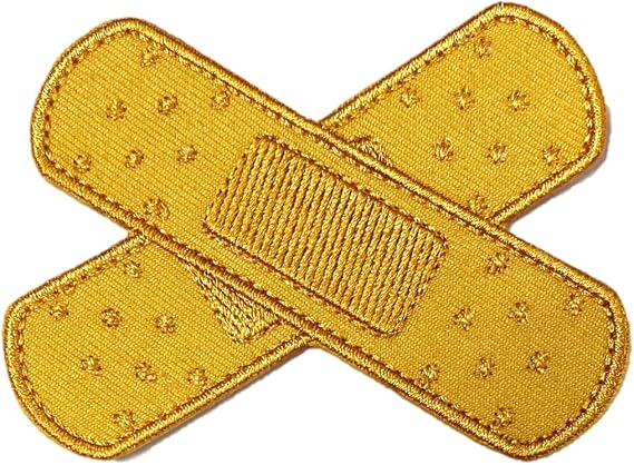 PatchClub Bandaid Patch, Funny Clothes Repair Patch Funny Applique, 3.1 inches - Iron On/Sew On (Double)