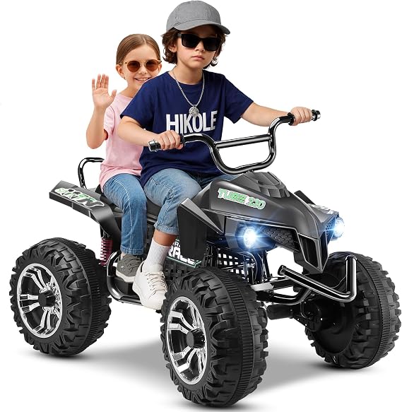 Hikole 24V 4 Wheeler ATV for Kids Aged 6-8-10-14 for Outdoor Riding, Black