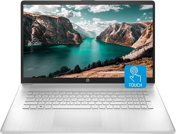 HP 17 Laptop, 17.3" HD+ Touchscreen, Intel Core i7-1255U Processor, 16GB RAM, 256GB SSD, Webcam, HDMI, Backlit Keyboard, Wi-Fi, Windows 11 Home, Silver