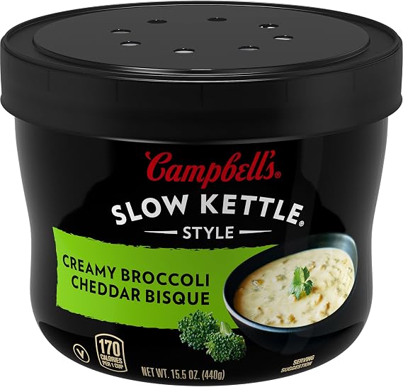 Campbell's Slow Kettle Creamy Broccoli Cheddar Soup Bowl, 15.5 Oz