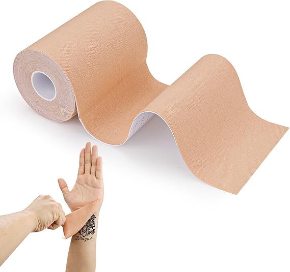 Tattoo Cover Up Tape, 10cm x 5m, Breathable Tattoo Cover Up Patch, Ultra Thin Elastic Cuttable Sticker, Ideal for Covering Big Tattoos Scar, Beige