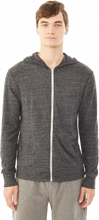 Alternative Men's Hoodie, Eco Zip Up Camo Triblend Jersey Hooded Sweatshirt