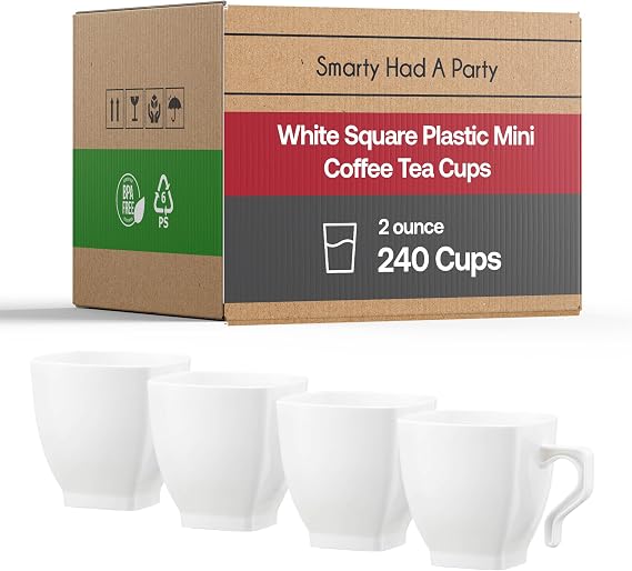 Smarty Had A Party 2 oz White Disposable Espresso Shot Cups, 240 Pack