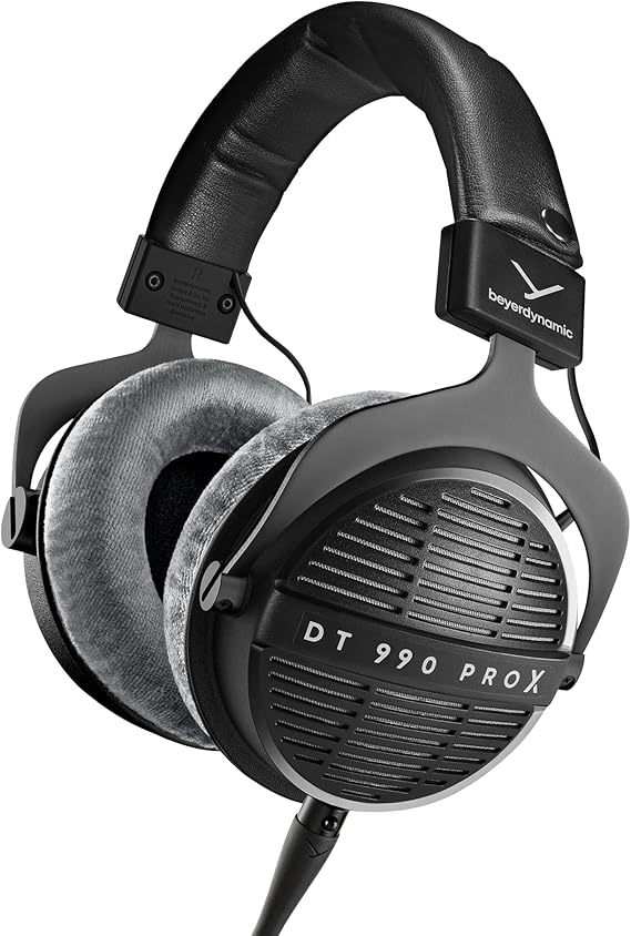 beyerdynamic DT 990 Pro X 48 ohm Wired Over-Ear, Open Back Professional Recording Studio Monitor Headphones for Mixing, Editing, Critical Listening, DJ Stereo Headsets, Made in Germany, Black w/Gray