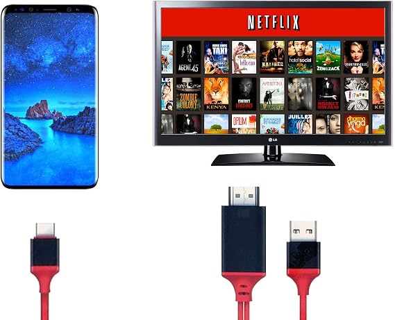 CYBERTECH USB-C Type C to HDMI HDTV TV Cable Adapter Compatible for MacBook/Pro iMac 2017 Chromebook Pixel Dell XPS 13 Samsung Galaxy S8 S9 Plus Note 8 9 Lenovo Yoga 910 Dell XPS 13/15 and More