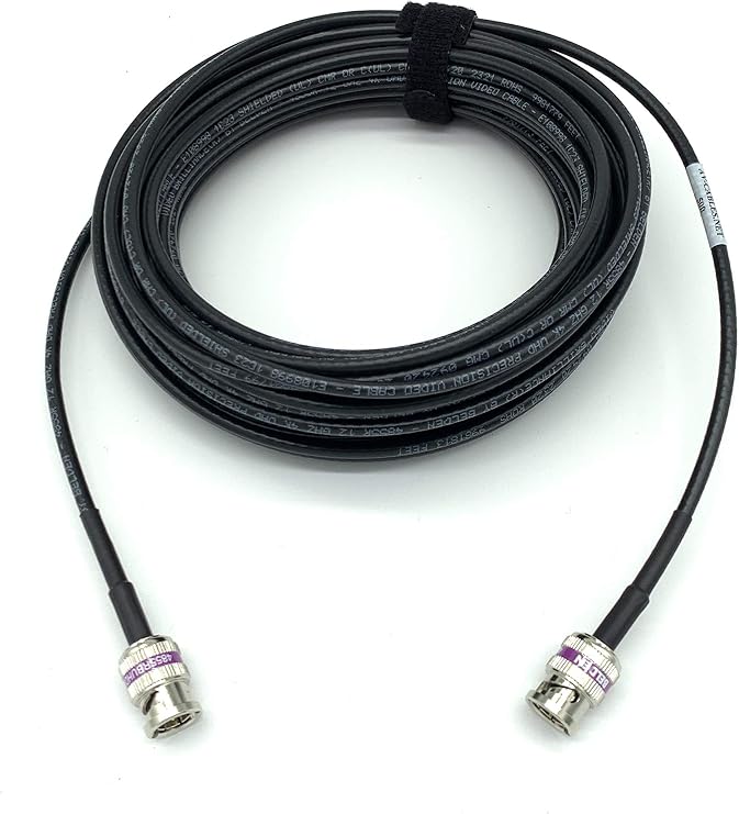 AV-Cables 12G 4K UHD SDI BNC - BNC Cable Belden 4855R Mini RG59 (100ft, Black)