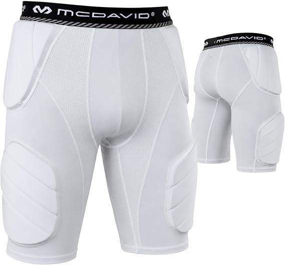 McDavid Football Girdle for Men - Durable & Breathable 5-Pad Girdle with Hard-Shell Thigh Guards for Padded Support, Ideal for Football & Lacrosse (Adult)