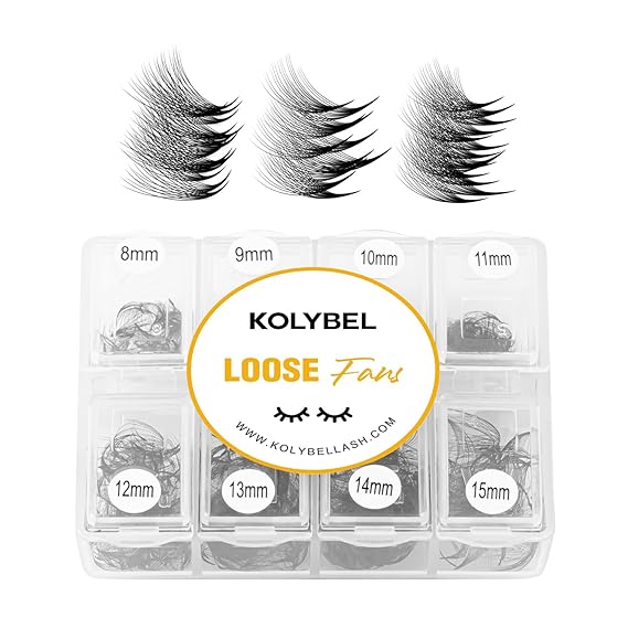 Premade Fans Eyelash Extensions 600 Fans 12D Handmade Volume Lashes Extensions 0.07mm Thickness 8-15mm D Curl Premade Volume Eyelash Extension Middle Stem Promade Lashes(600Fans-12D-0.07D,8-15mm)