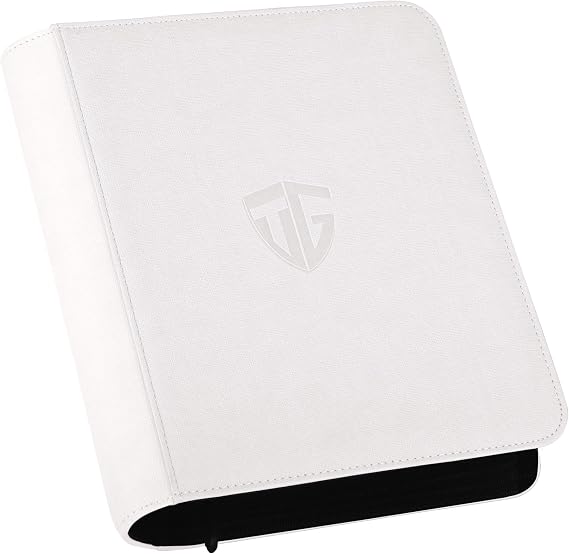 Toploader Binder,Holds 112 Toploaders, 4 Pocket Top Loader Binders for 3" x 4" Rigid Card Holders for Trading Cards or Sports Cards Binders (White)