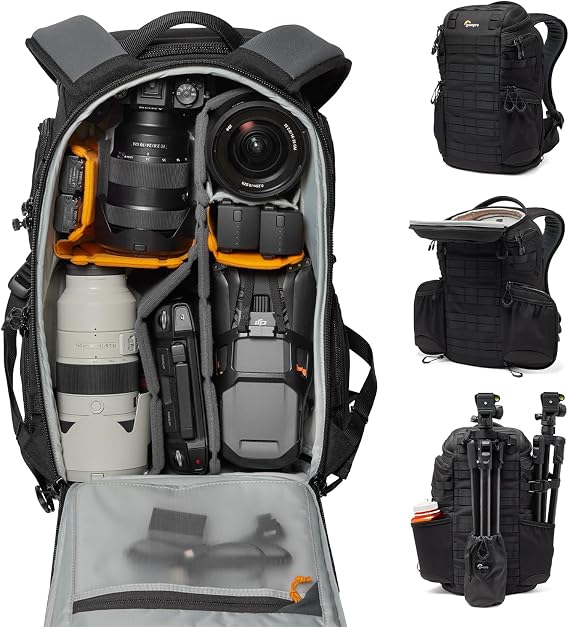 Lowepro ProTactic BP 350 AW III Camera Backpack, 4-point Access, Professional Camera Bag, DSLR/Drones/Mirrorless, Up to 14" Laptop, Rain Cover, for Photographer,Videographer, Volume 17L