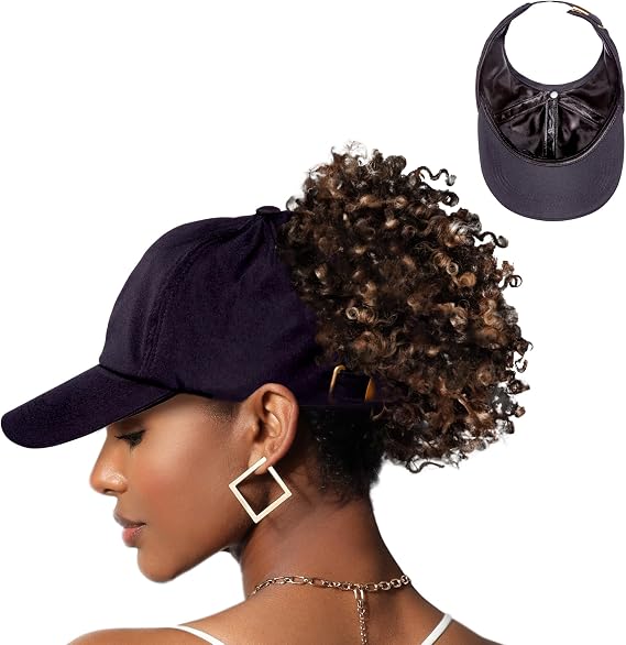 Red by Kiss Satin-Lined Backless Baseball Cap (Black)