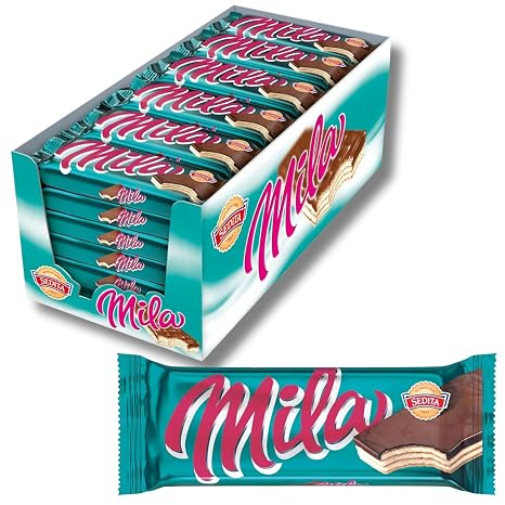Sedita MILA Cuts Maxi Pack - Waffles with Milk Cream Filling (Pack of 40)
