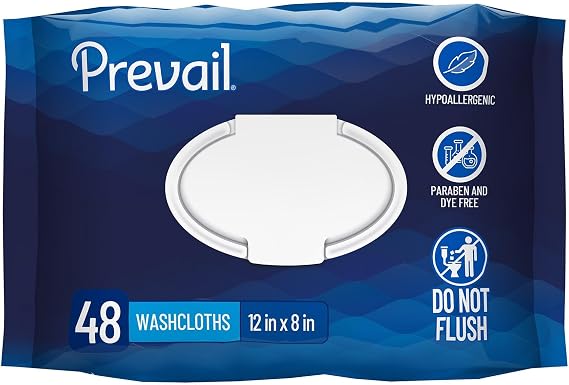 Prevail Soft Adult Washcloths, x, 12 x 8 in, 48 ct