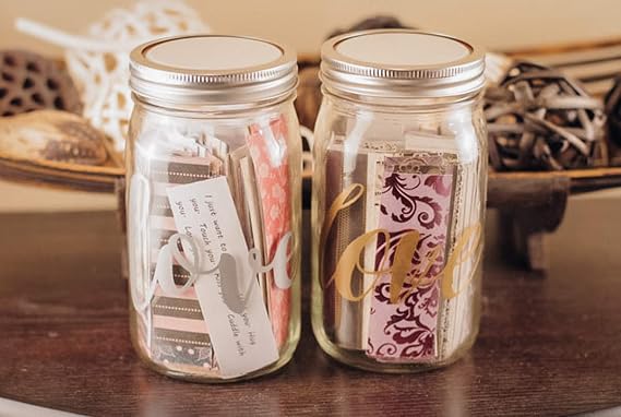 365 love notes in a jar, love quotes, reasons why I love you, thoughtful and personalize gift, couple keepsake message in a bottle