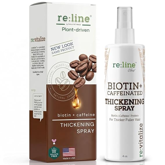 Biotin Hair Thickening Spray for Volume and Growth - NATURAL Volumizer with CAFFEINE for Thicker, Fuller Hair in Seconds