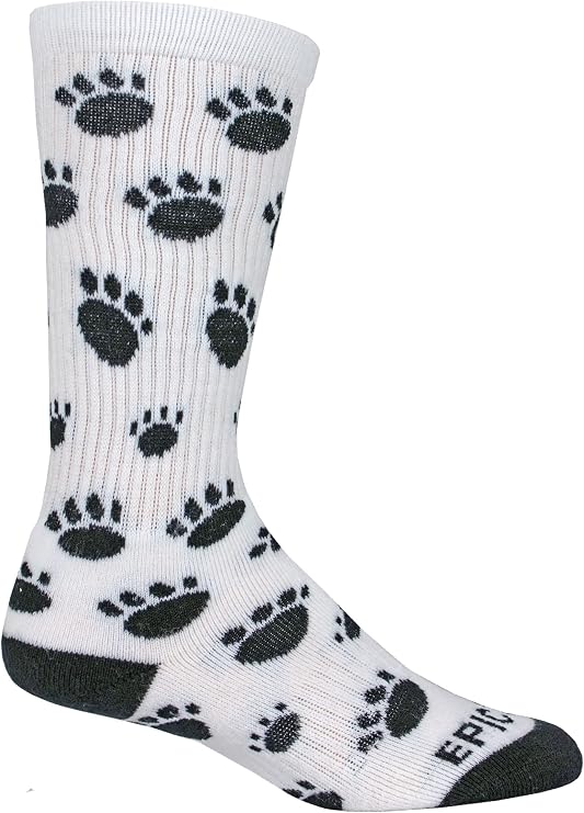 Epic Youth Animal Paw Tracks - Cute Novelty Fun Design Kneehigh/Otc Socks Pair