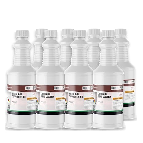 Alliance Chemical Citric Acid 50% Solution - 8 Quart - Industrial Descaler and pH Adjuster